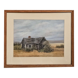 Watercolor of a Rustic Cabin, u.s.a. Circa 1975