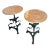 Pair of Iron and Brass Drink Tables With Polished Rojo Marble Tops For Sale