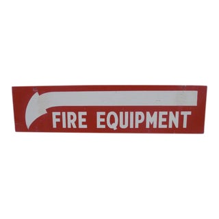 Salvaged Painted Double-Sided Fire Equipment Sign For Sale