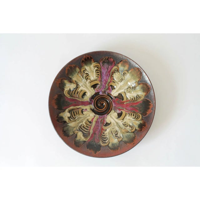 Ceramic Studio Pottery Hand Thrown Large Flaring Bowl For Sale - Image 7 of 7