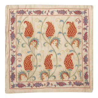 20"x21" 100% Silk Cushion Cover. Modern Lace Pillow. Embroidery Toss Pillow For Sale