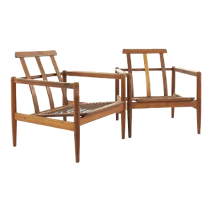 Borge Jensen and Sonner for Bernstorffsminde Mobelfabrik Teak Lounge Chairs - a Pair