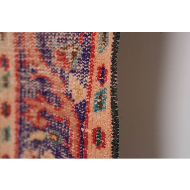 1970s Vintage Turkish Handmade Wool Cotton Red Area Rug For Sale - Image 4 of 12
