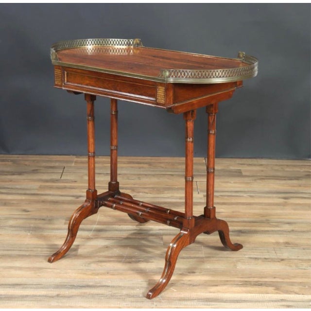 Antique English Regency Brass-Mounted Rosewood Writing Desk – Early 19th Century For Sale - Image 4 of 7