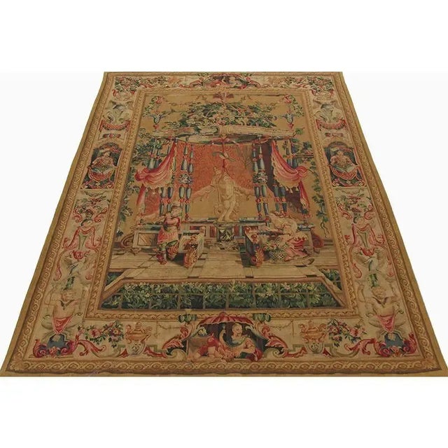 Textile 1990s 17th Century Left Facing Wall Tapestry Recreation of “The Offerings of Bacchus” For Sale - Image 7 of 9