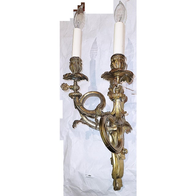 Mid 19th Century French Gilt Bronze Rococo Gas Light Sconce For Sale - Image 11 of 13