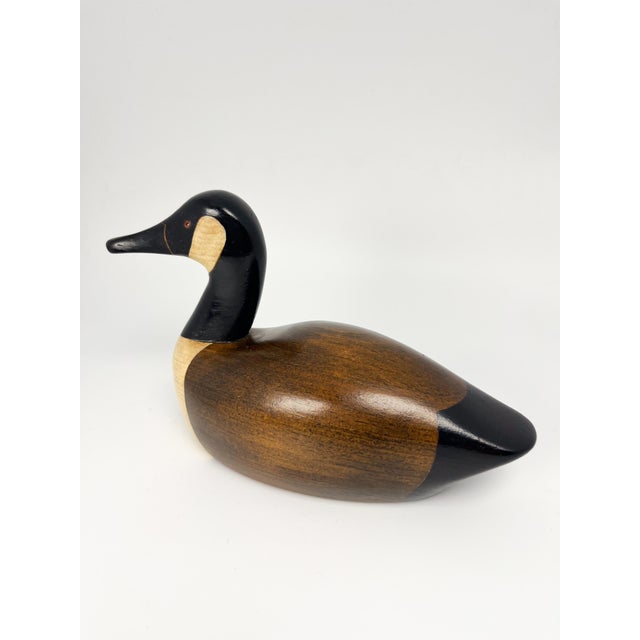 Vintage hand carved 7.5" wood Canada Goose decoy by Jim Harkness, 1982. A really beautiful piece. Jim Harkness is a very...