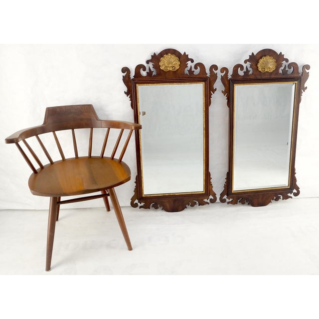 Pair Flame Mahogany Virginia Galleries Hankel Harris Beveled Wall Mirrors MINT! For Sale - Image 12 of 13