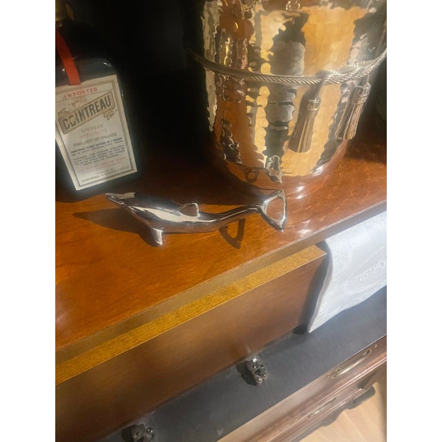 Metal 1960’s Silver Plate Dolphin Bottle Opener For Sale - Image 7 of 8