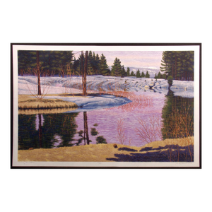 Gordon Mortensen "Evening in Tahoe" Original Woodcut Reduction Art, Hand Signed