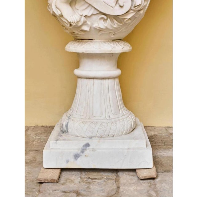 Classicist Marble Vase with Figural Decoration For Sale - Image 4 of 12