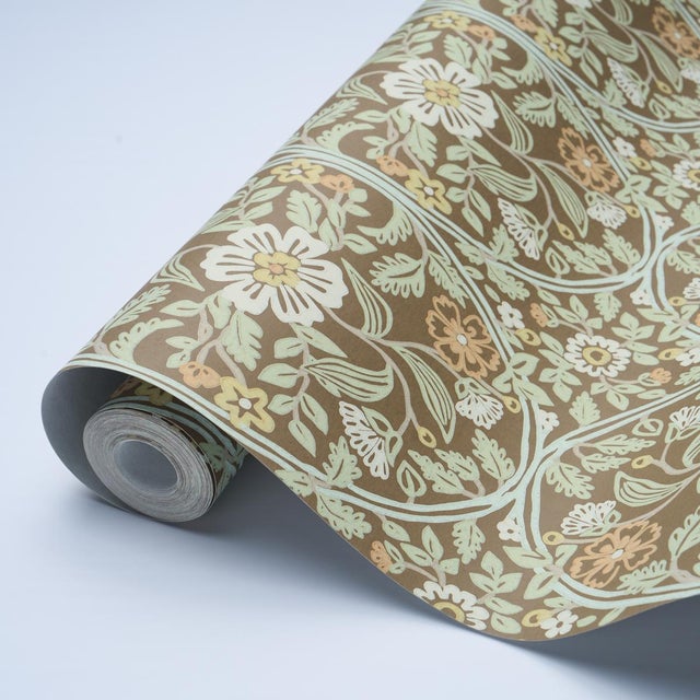 Schumacher SAMPLE - Schumacher Garden Guild Wallpaper In Sage For Sale - Image 4 of 4