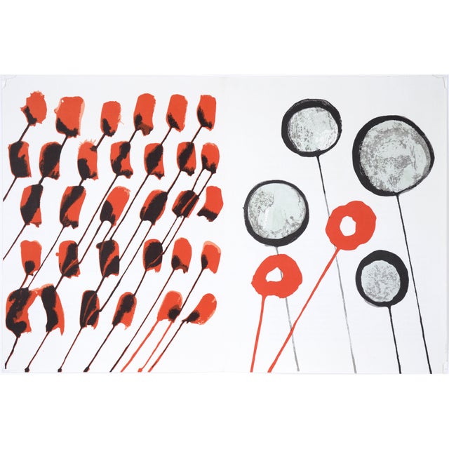 Mid-Century Derrière le Miroir Lithograph by Alexander Calder Vintage 1960's Alexander Calder double-page Lithograph,...