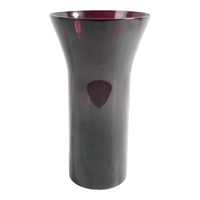 Purple Glass Mid Century Vase After Kaj Franck For Sale