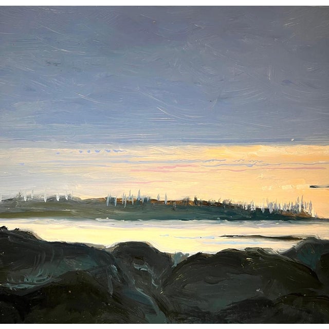 Blue Claude Sauthier, La Turballe, Bretagne - 2, 1970s, Oil on Wood For Sale - Image 8 of 12