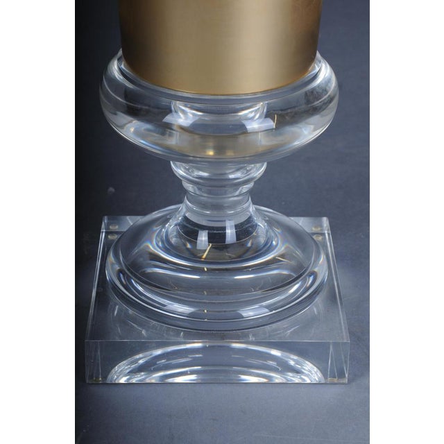 Hollywood Regency Gilt Acrylic Goblet Vase For Sale - Image 6 of 11