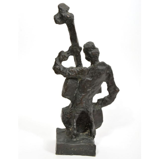 1960s Mane Katz, Russian French Judaica Jewish Shtetl Wedding Klezmer Musician Bronze Sculpture For Sale - Image 5 of 10