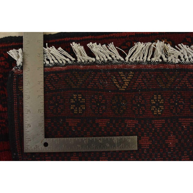 Turkmen Rug 2’7” X 4’2” Red Wool Tribal Hand-Knotted Oriental Carpet For Sale - Image 10 of 10