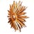 A finely crafted sunburst mirror made of gilded wood, distinguished by its rhythmic arrangement of elongated rays and...