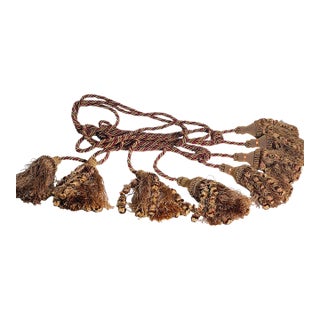 Vintage 8 PCS Large Silk Tassels With Tiebacks For Sale