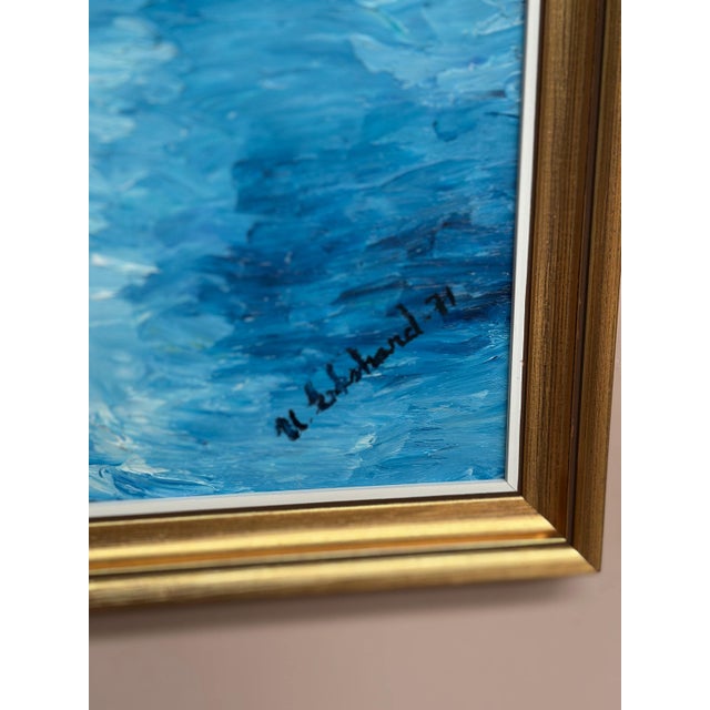 U. Ekshard, Sailboat on the Water, 1971, Oil on Panel, Framed For Sale - Image 6 of 18