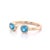 Contemporary Swiss Blue Topaz Two Stone Ring | Open Cuff Stacking Ring | 18k Gold Filled Stacking Ring | December Birthstone Ring Us 7 For Sale - Image 3 of 3