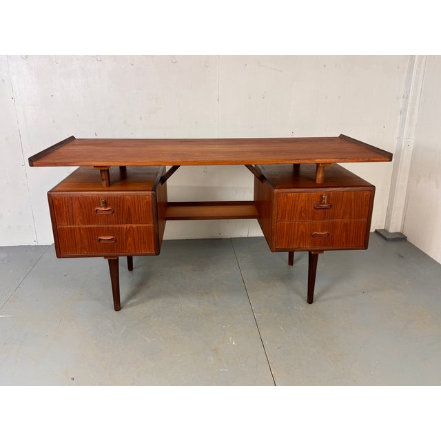 Mid-Century Danish Teak Desk attributed to Louis van Teeffelen for Wébé, 1960s For Sale - Image 13 of 18
