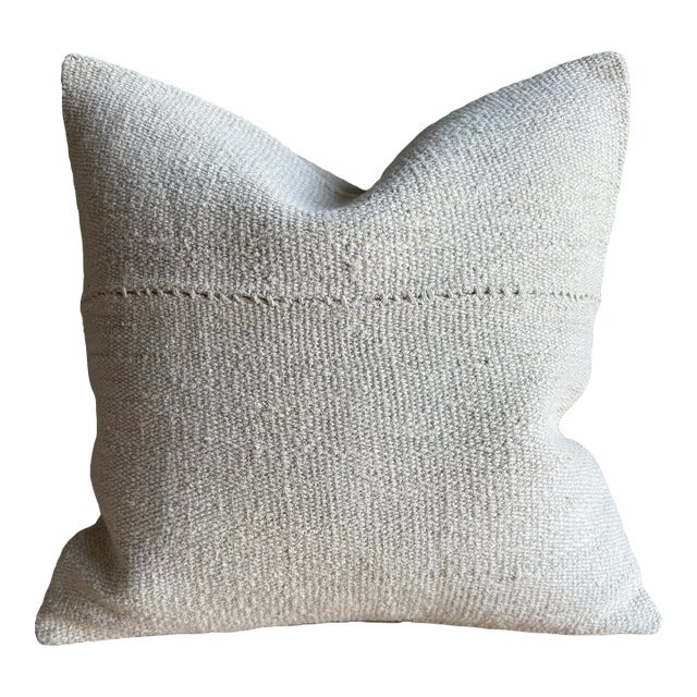 Vintage Rug Pillow Cover With Original Seams For Sale