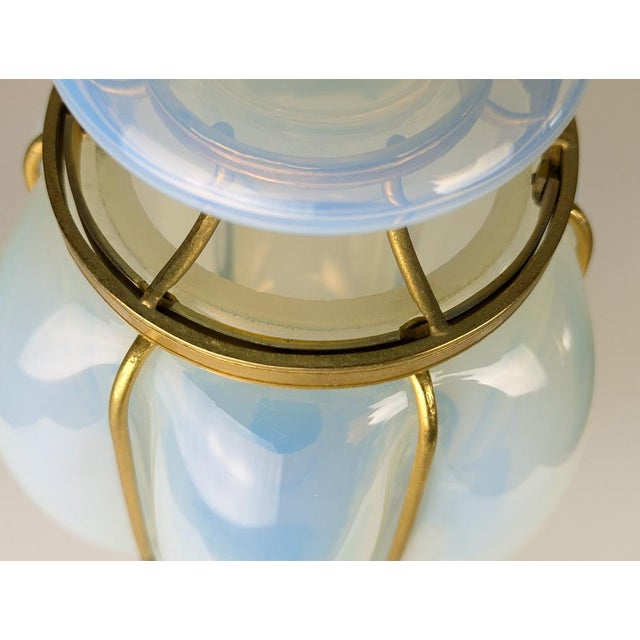 Large Gilted Metal and Iridescent Murano Glass Sconce, 1940s For Sale - Image 13 of 16