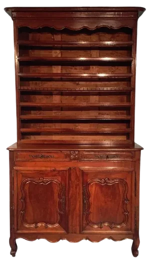 Antique French Louis XV Style Walnut Sideboard with Plate Rack, 1780s