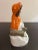 Orange Antique English Staffordshire Woman With Basket and Dog Figure Circa 1860's For Sale - Image 8 of 12