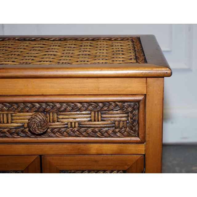 Vintage Rattan Bedside Tables with Drawer, Set of 2 For Sale - Image 6 of 15