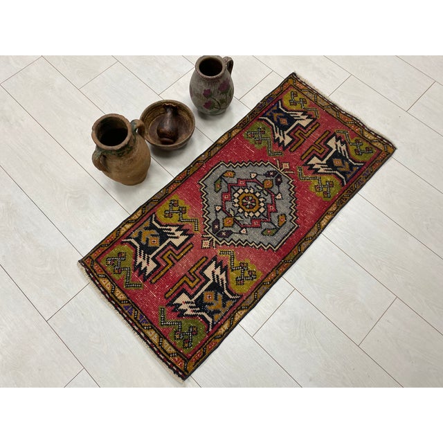 1950s Oushak Vintage Decorative Wool Carpet For Sale - Image 5 of 6