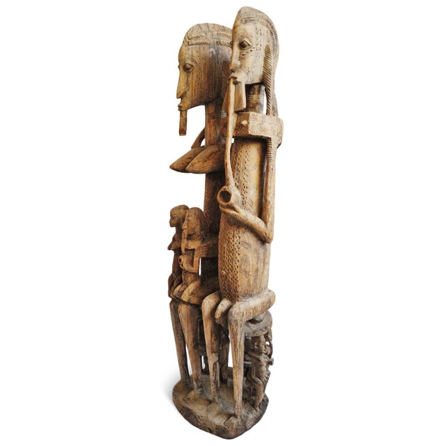 Original Dogon ancestor seated couple from the southern cliffs of Mali, dating from the late 19th to early 20th century....