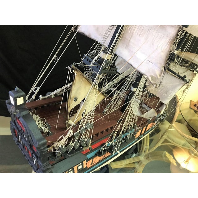 Rustic Large Scale Antique Model Ship Circa Early 1900s For Sale - Image 3 of 13