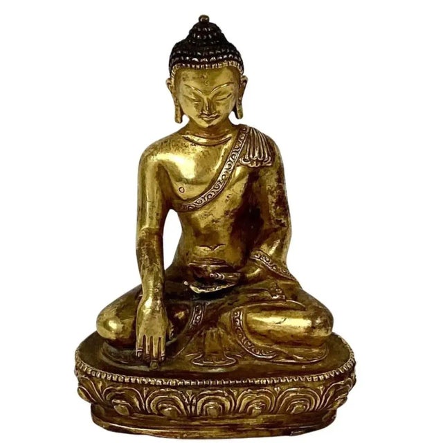 19th Century Gilt Bronze Seated Buddha For Sale - Image 11 of 11