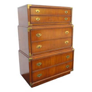 Lexington Furniture Hollywood Regency Campaign Tall Chest of Drawers 6637 For Sale