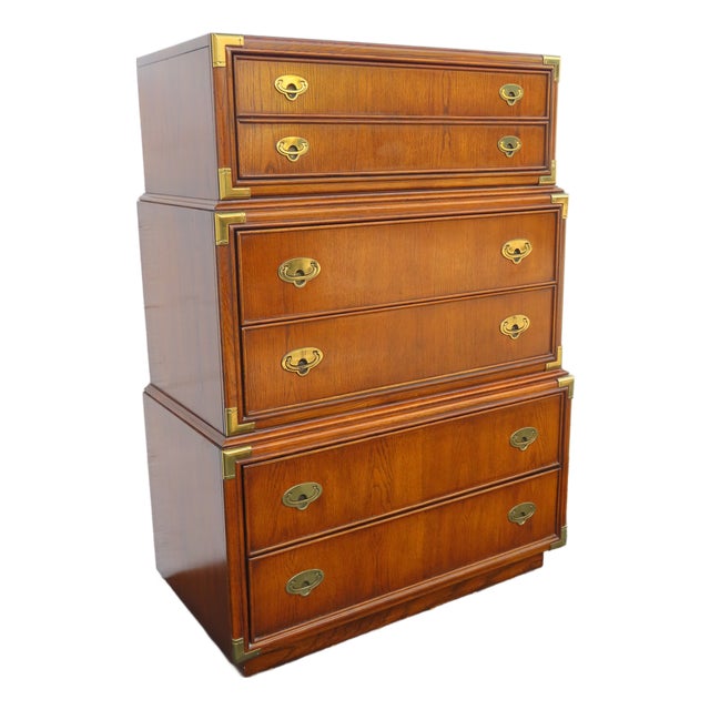Lexington Furniture Hollywood Regency Campaign Tall Chest of Drawers 6637 For Sale