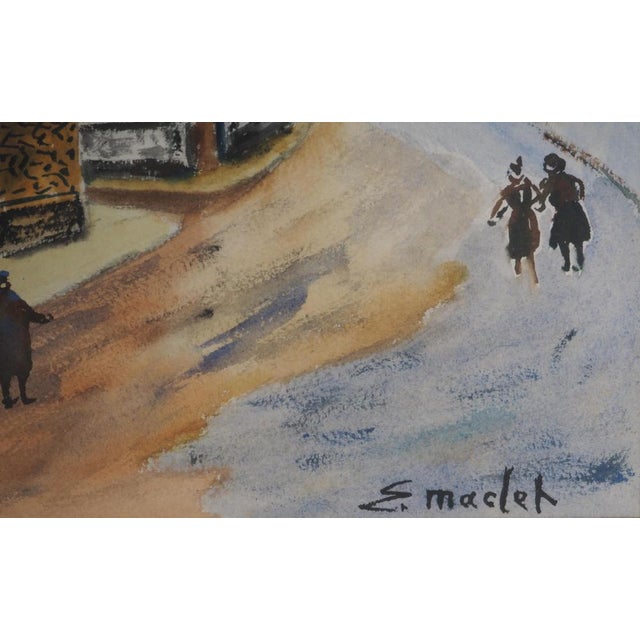 Elisée Maclet, Château in Montmorency, 20th Century, Original Watercolor, Framed For Sale - Image 10 of 11