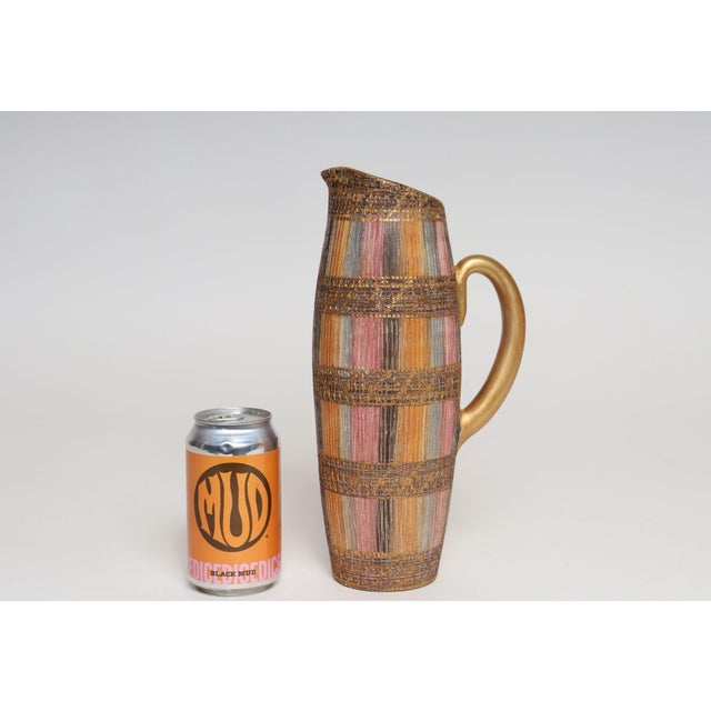 Vintage Italian Modernist Gilt Ceramic "Seta" Pitcher by Aldo Londi for Bitossi For Sale In New York - Image 6 of 18