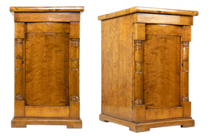 French Empire Style Walnut Night Tables, Late 19th Century, Set of 2