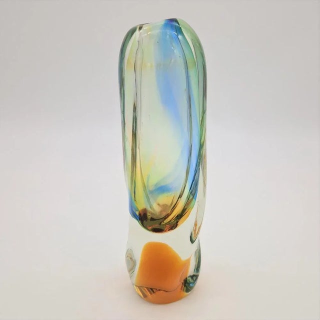 Vintage Glass Vase by Josef Rozinek for Borske Glas, 1960s For Sale - Image 4 of 6