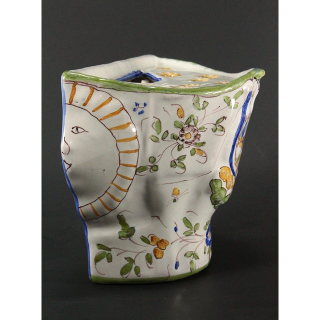 Late 19th Century 19th/20th C Polychrome Faience Bough Pot Wall Pocket Martres-Tolosane , France For Sale - Image 5 of 18