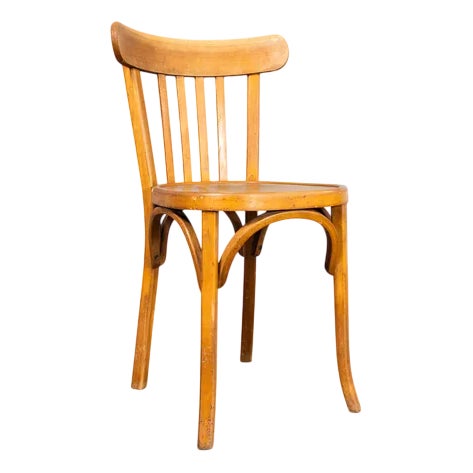 Honey Bentwood Dining Chair from Baumann, 1950s For Sale