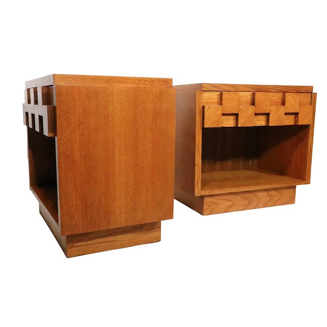 Pair Brutalist Staccato Night Table by the Lane Furniture Company C1960/70's For Sale - Image 14 of 18