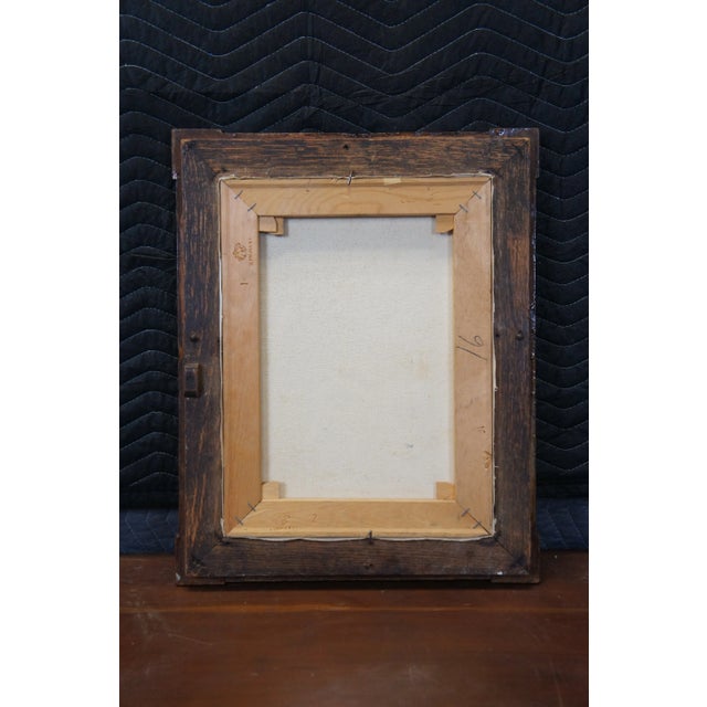 Vintage I. Krohm Schloss Euerburg German Castle Oil Painting on Canvas 21" For Sale - Image 11 of 11