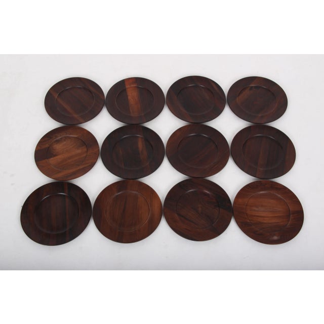 Purple Rosewood Plates by Jens H. Quistgaard for The Crown Journey of Denmark, Set of 12 For Sale - Image 8 of 8