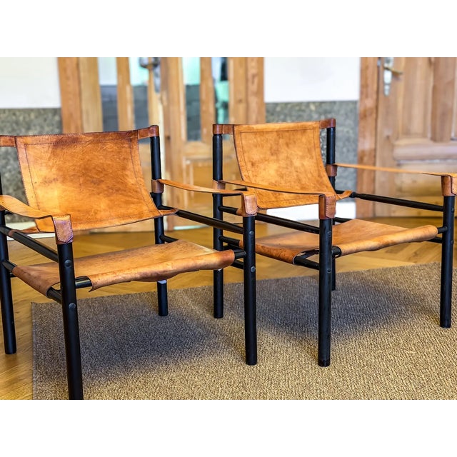 Vintage Leather Safari Chairs by Abel Gonzalez, 1960s, Set of 2 For Sale - Image 10 of 18