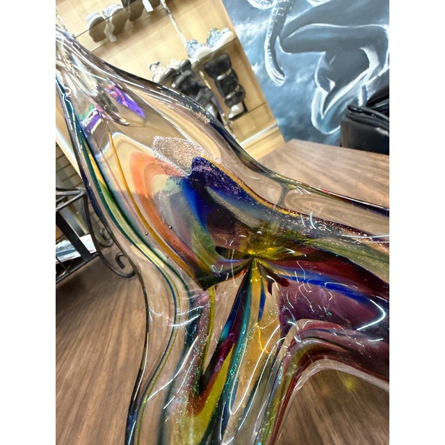 David Goldhagen Handblown Colored Flower Sculpture 15in For Sale - Image 9 of 12