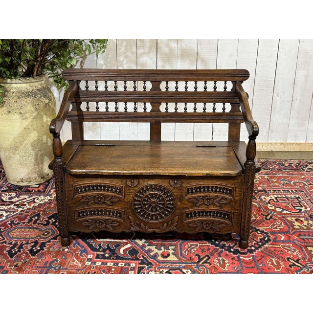 19th Century Breton Chestnut Storage Bench For Sale - Image 17 of 17